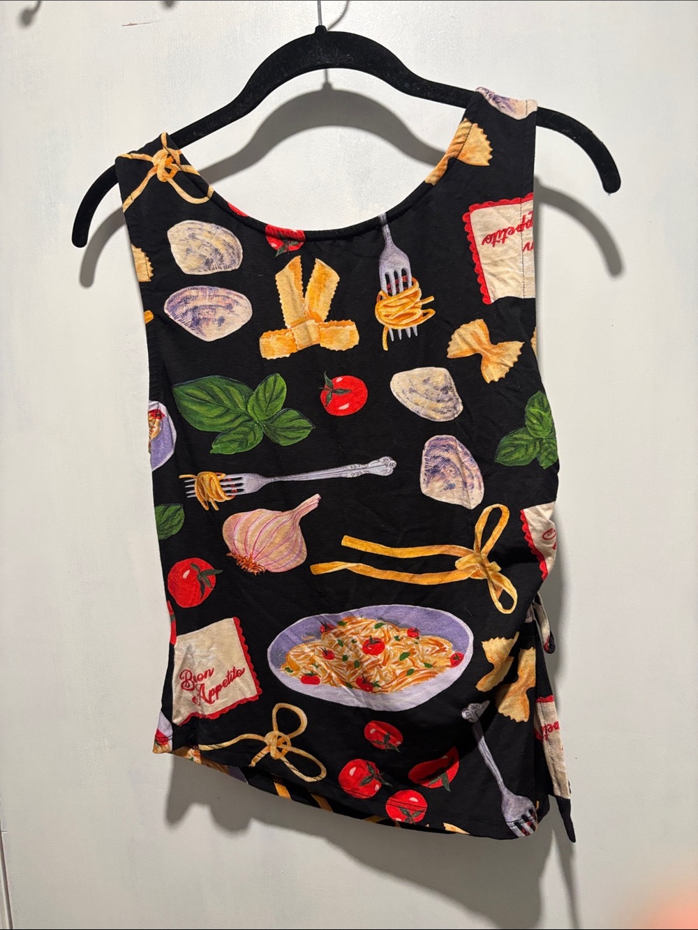 LISA SAYS GAH Erin Buon Appetito sleeveless Asymetrical stretch tank top medium - Picture 6 of 6